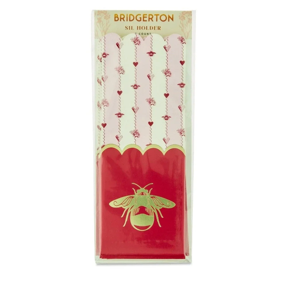 New Netflix Bridgerton Tea Party Utensil Holders Burgundy‎ Lot Of 8